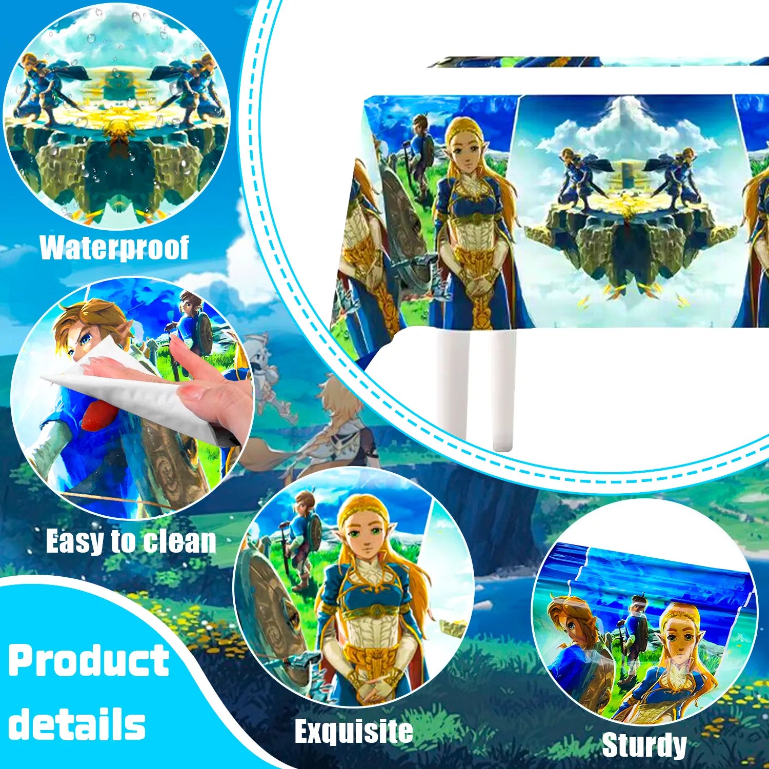 Zelda Birthday Party Supplies,82pcs Zelda Party Decorations & Tableware Set- Zelda Birthday Decorations Balloons Banner Backdrop & Zelda Plates Cups Table Cover etc  Legend Of Zelda Party Supplies