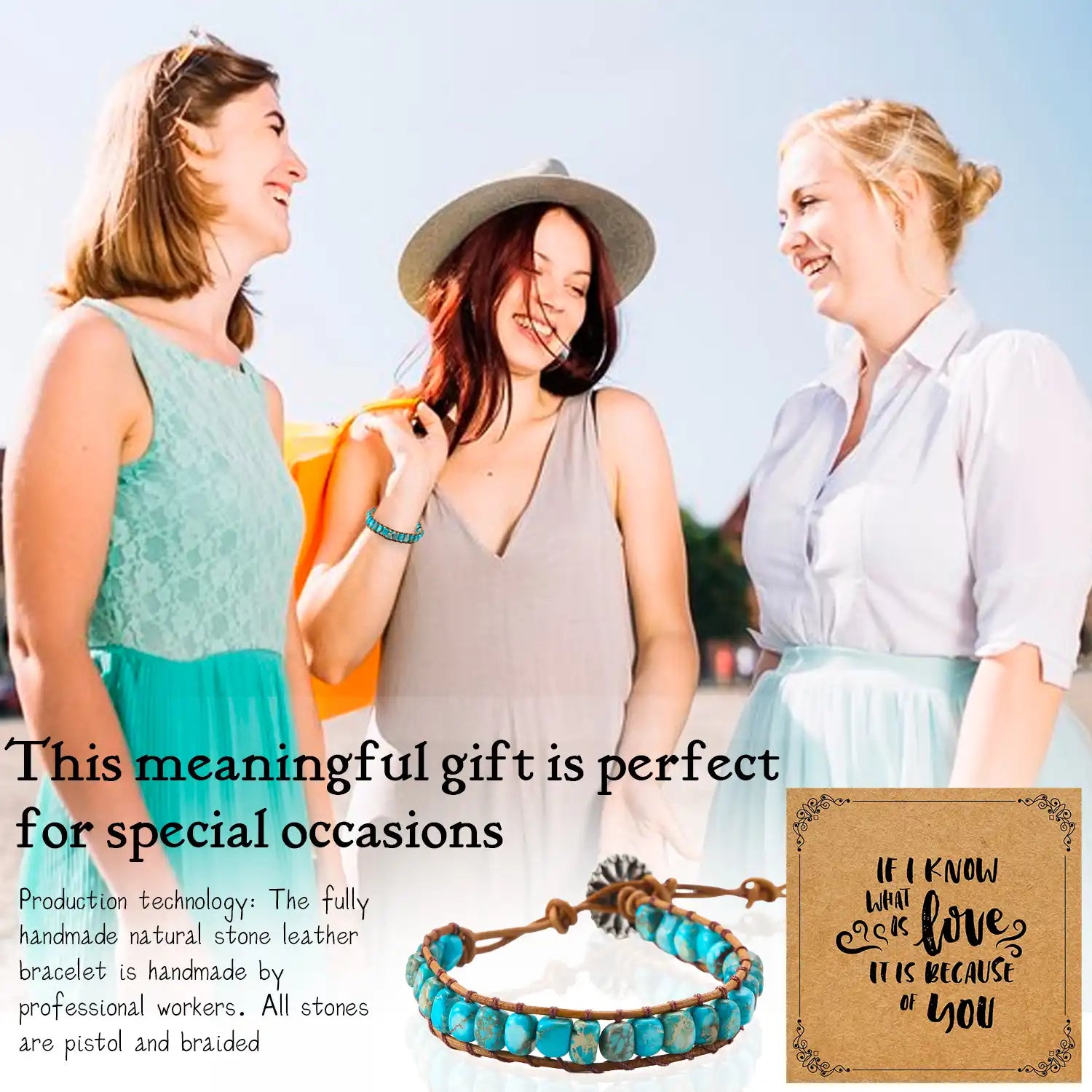 Turquoise Oval Bracelet for Women, Turquoise Beaded Bracelets Stackable Natural Stone Wrap Bracelets Natural Healing Bracelets Stone Bohemian Jewelry for Women