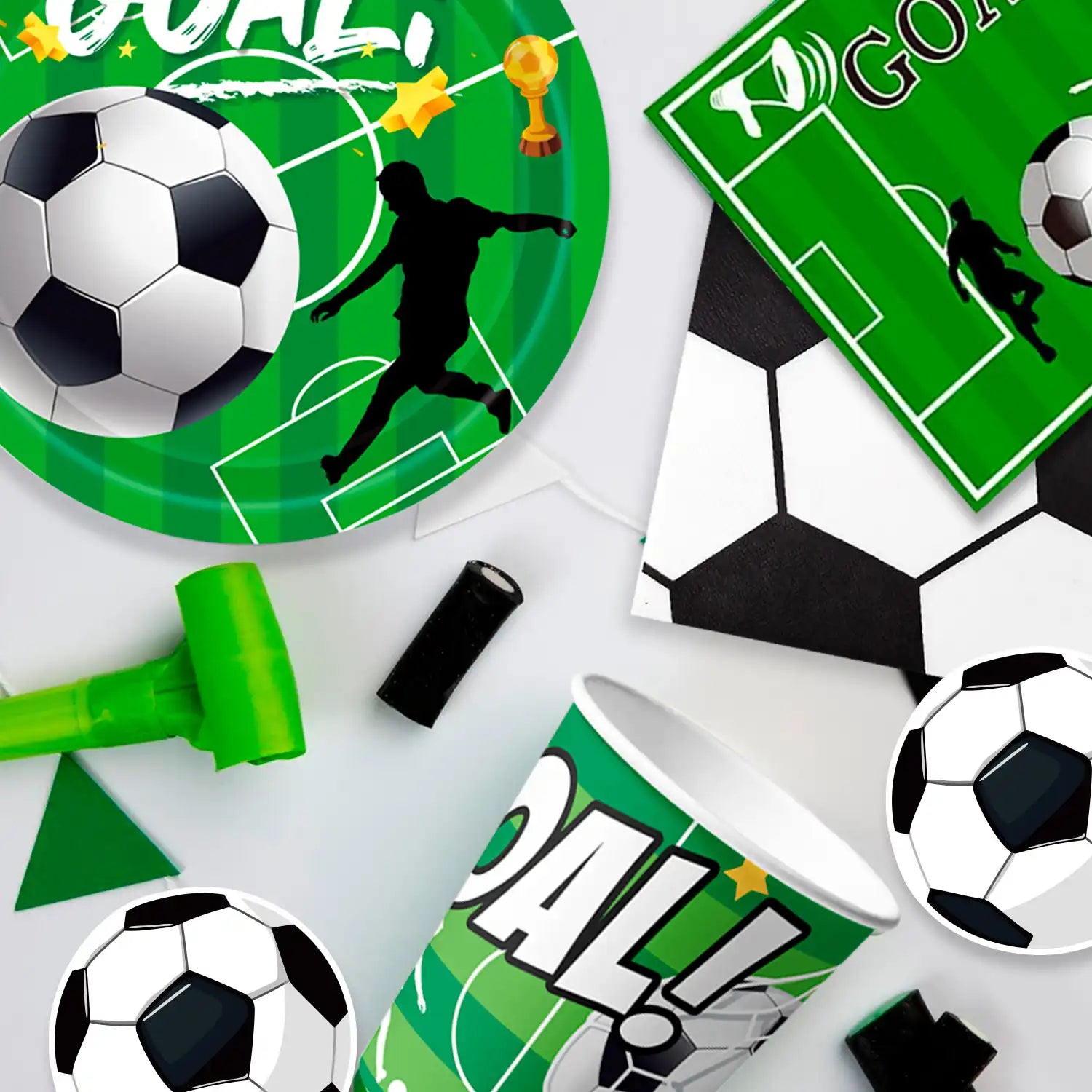 Soccer Party Tableware, Soccer Birthday Tableware Set - Coccer Plates and Napkins Table Cloth & Soccer Decoration Banner etc Soccer Theme Party Tableware for Soccer Birthday Party Decorations Supplies