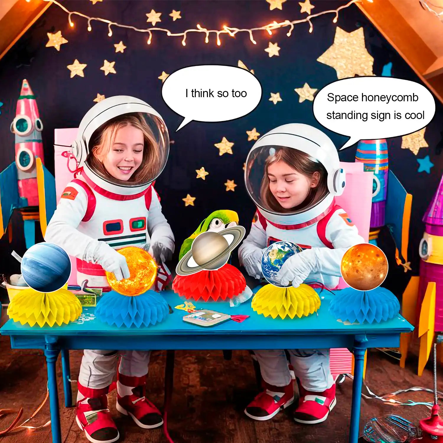 Solar System Theme Honeycomb Centerpieces, 9 Pcs Solar System Honeycomb Centerpieces, Space Honeycomb Centerpieces & Planet Honeycomb Centerpieces, for Outer Space Themed Party Decorations