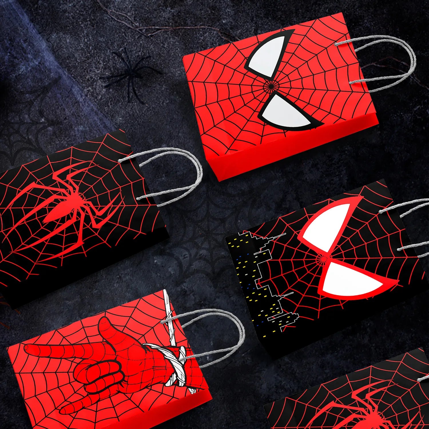 Spiderman Goodie Bags - 24pcs Spiderman Party Bags, Spiderman Gift Bags, Spiderman Candy Bags for Boys/Girls Kids Spiderman Theme Birthday Party Decorations Suppilies