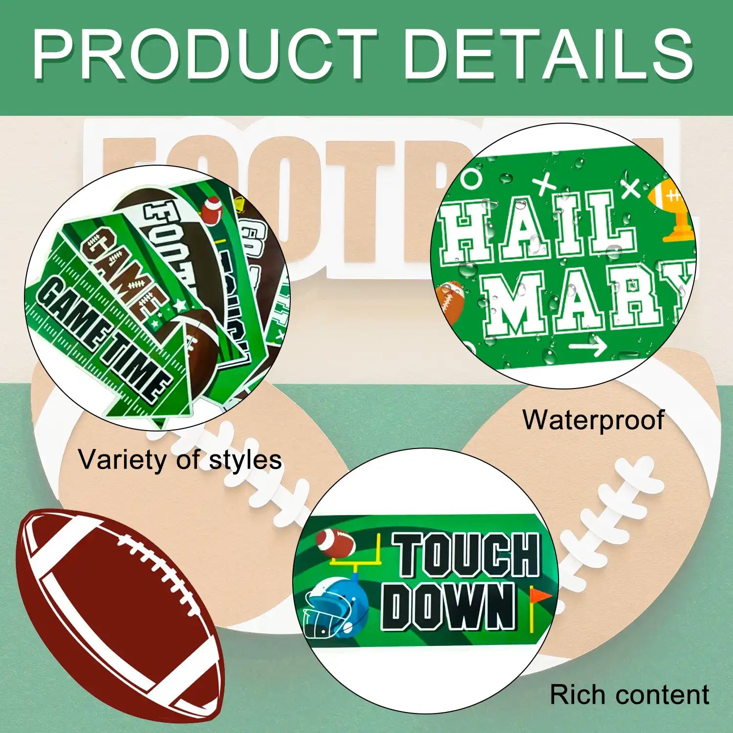 Football Party Signs, 20 Pcs Football Yard Signs Set - Football Team Party Signs, Rugby Party Sign & Football Yard Street Signs, for Football Party Decorations & Football Birthday Decorations