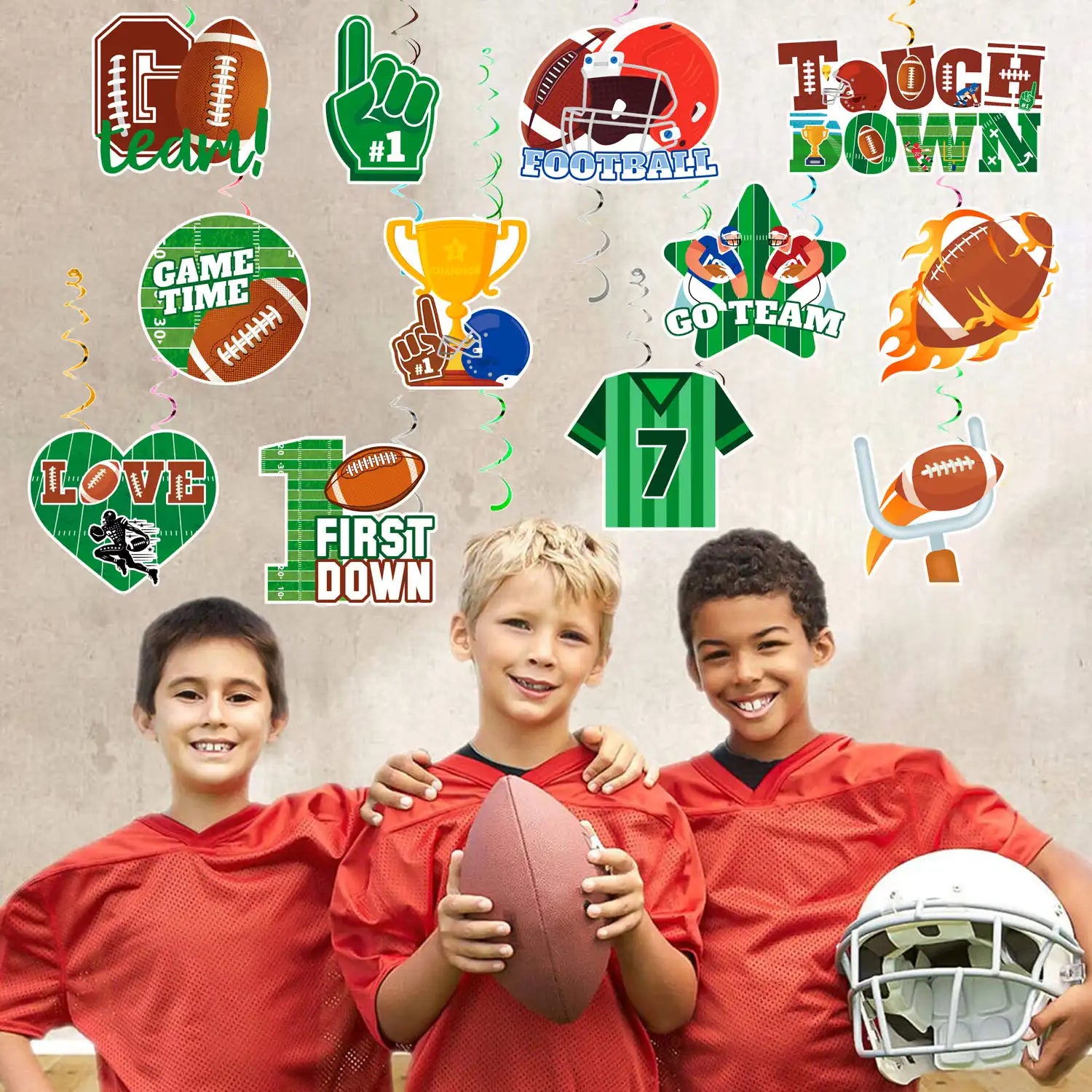 Football Hanging Swirls Decorations,36 Pcs Football Party Hanging Swirl,American Football Hanging Swirls&Football Hanging Spirals for Hanging Football Decorations&Football Birthday Party Decoration