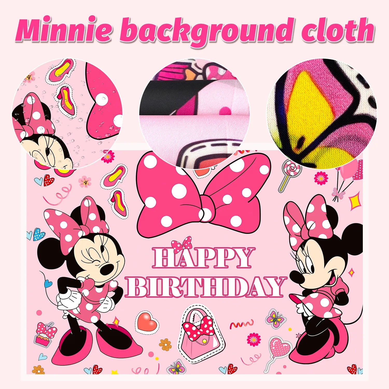 Minnie Mouse Birthday Party Supplies, 10-Person Minnie Mouse Birthday Decorations & Minnie Mouse Party Tableware Set - Minnie Mouse Birthday Plates Tablecloth Banner etc Minnie Mouse Party Decorations