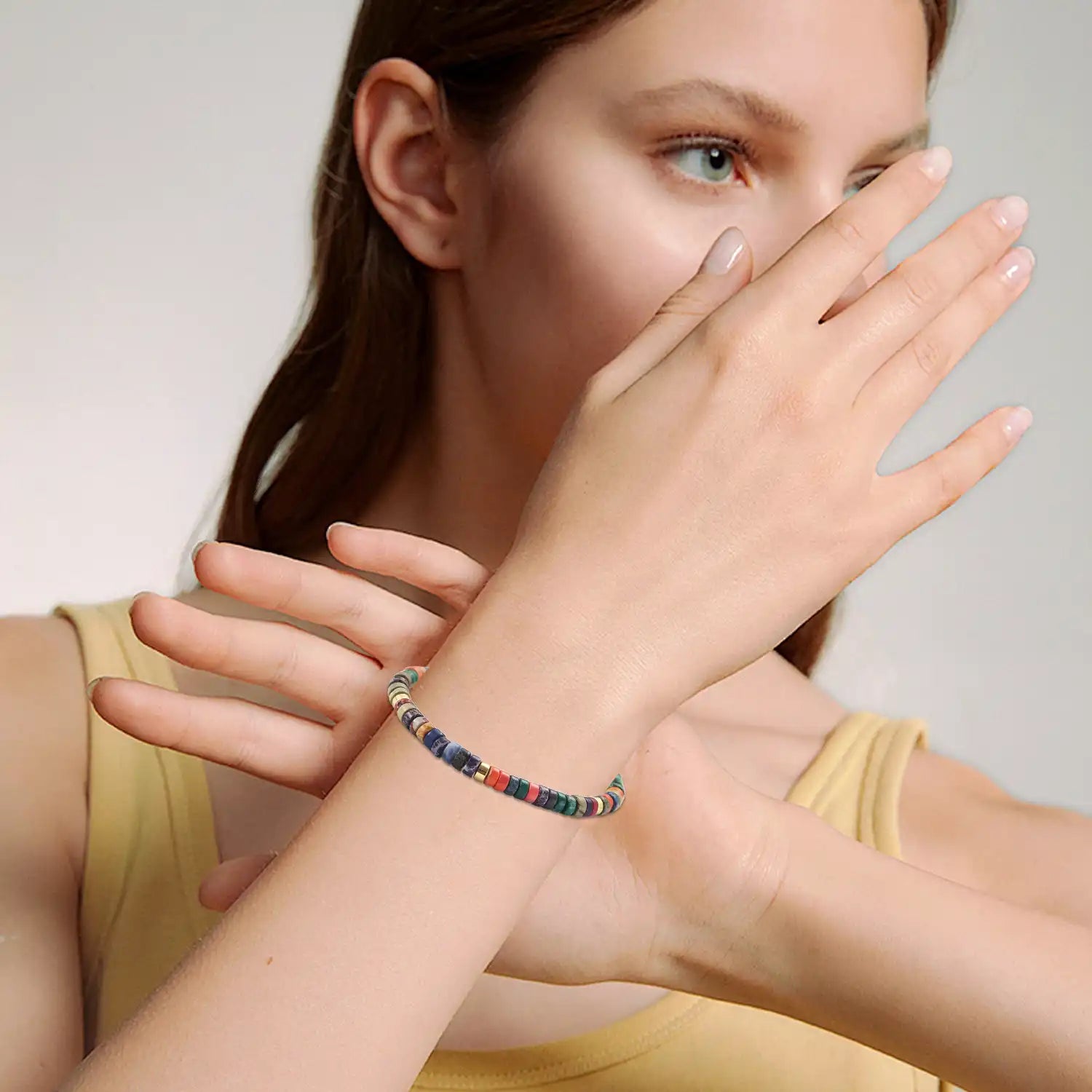 Adjustable Bracelet for Women, 3-6'' Natural Stone Bracelets Semi-Precious Gemstone Beaded Bracelets Healing Crystal Bracelet, Spiritual Bracelet Gift