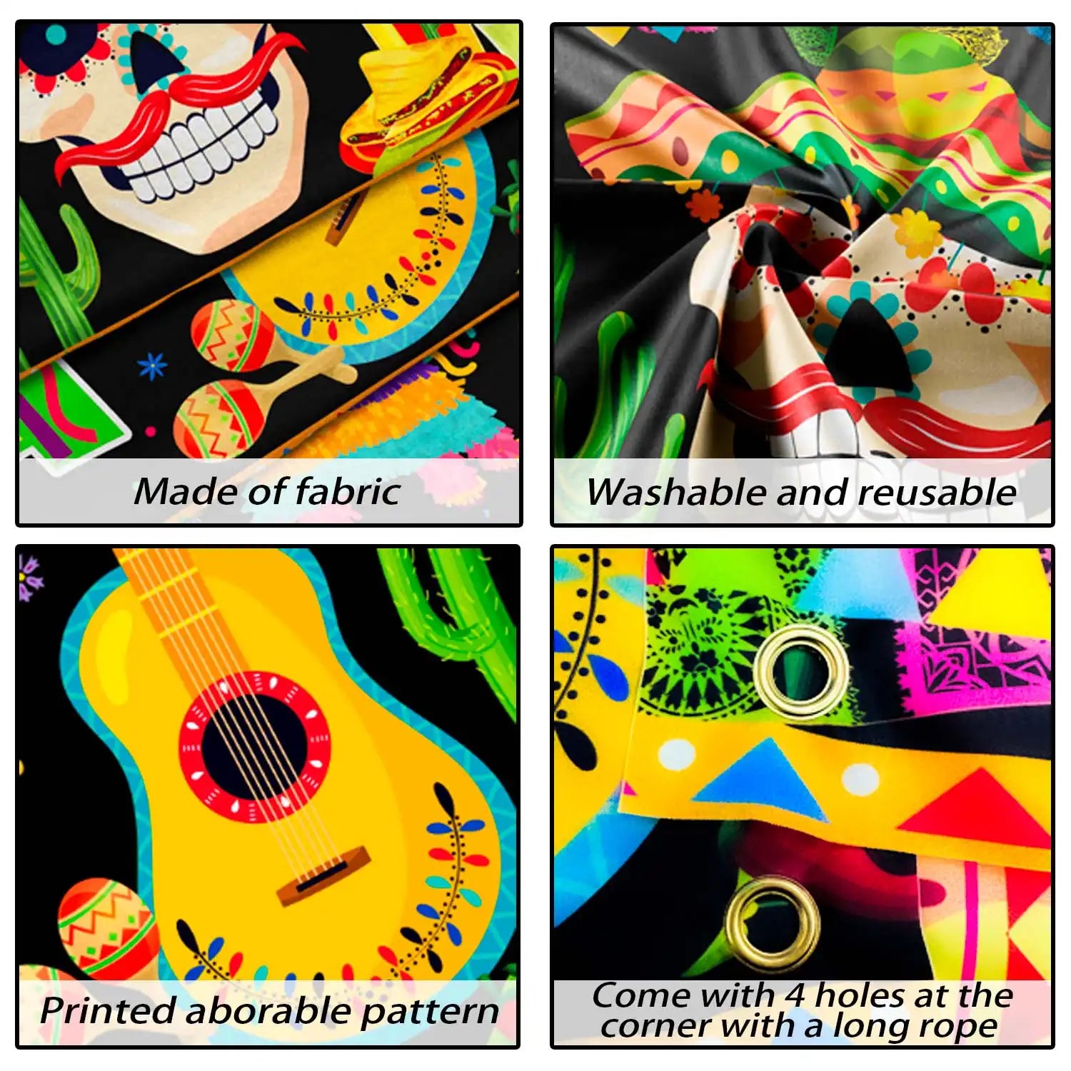 Mexican Fiesta Yard Banner, 118''x19.6''Mexican Theme Birthday Party Yard Banner Mexican Birthday Party Yard Banner Mexican Fiesta Banner Yard Sign, Mexican Yard Banner for Fiesta Party Decorations