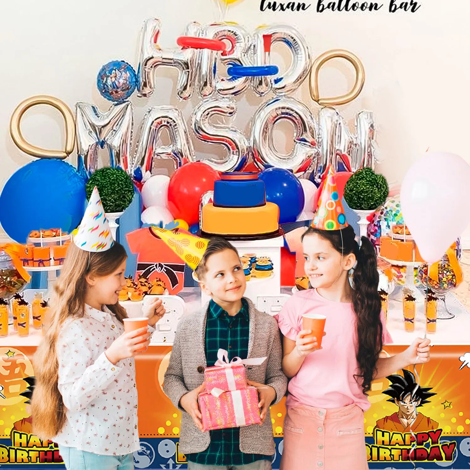 Dragon Ball Party Tablecloth, 3 Pcs Dragon Ball Party Decoration Tablecloth Set - Dragon Ball Tablecloth, Dragon Ball Party Tablecloth, for Dragon Ball Birthday Party Supplies