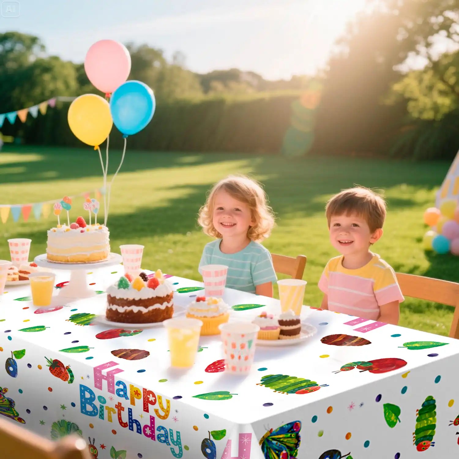 Hungry Caterpillar Birthday Decorations, 3pcs Caterpillar Theme Party Tablecloth/Caterpillar Party Tablecloth for The Very Hungry Caterpillar Birthday Party Decorations