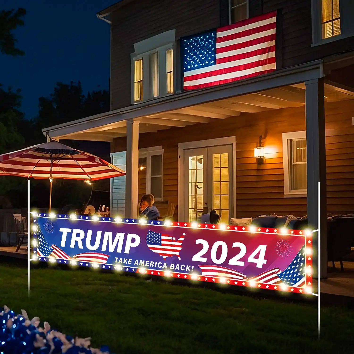 Trump Banners Outdoor Large,118'' x 19.6'' Trump 2024 Banner/Donald Trump Take America Back Banner/Trump Yard Signs Banner, for Yard Garden Trump Decorations & Trump 2024 Sign for Photo Backdrop