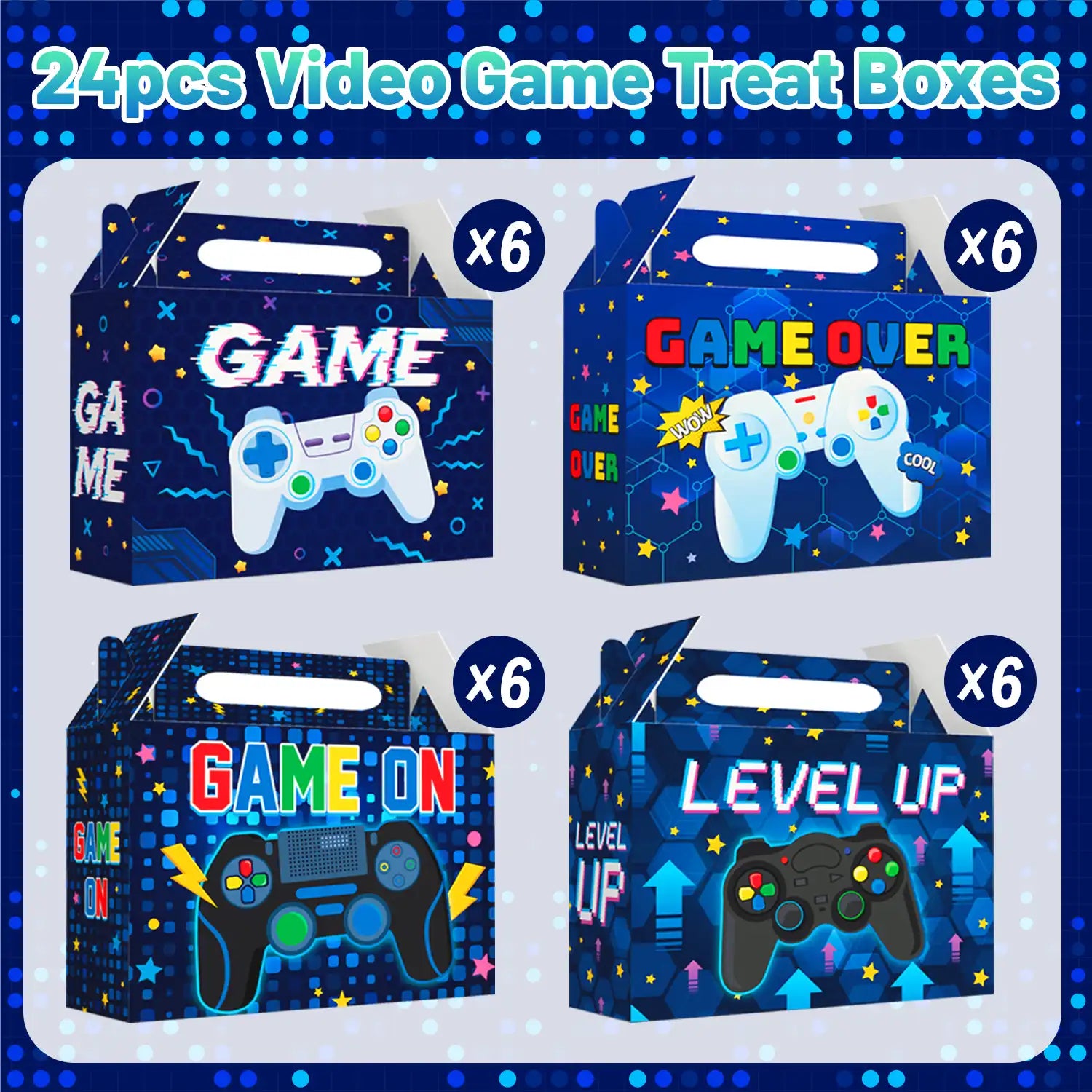 Video Game Party Boxes, 24pcs Gaming Treat Boxes/Video Game Paper Box/Video Game Treat Boxes/Video Game Goodie Boxes, Video Game Candy Boxes for Video Game Birthday Decorations