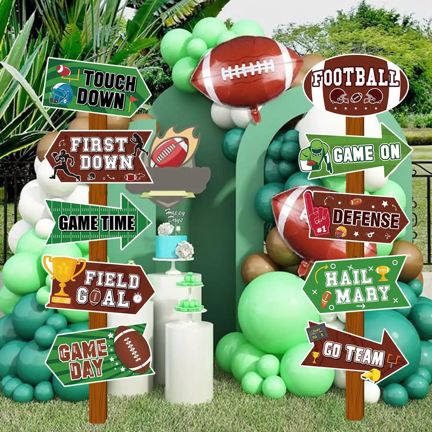 Football Party Signs, 20 Pcs Football Yard Signs Set - Football Team Party Signs, Rugby Party Sign & Football Yard Street Signs, for Football Party Decorations & Football Birthday Decorations
