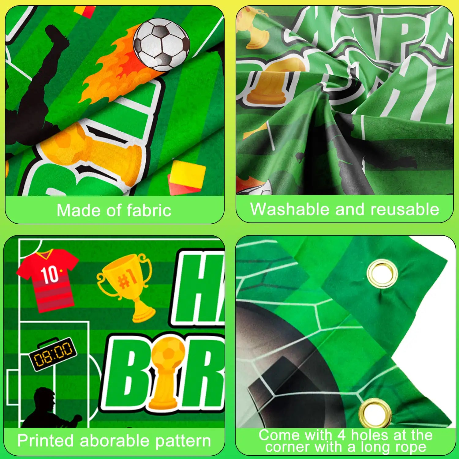 Soccer Backdrop for Birthday Party, 71x43'' Soccer Birthday Backdrop, Soccer Birthday Banner Backdrop & Soccer Party Background for Soccer Party Decorations & Soccer Birthday Decorations