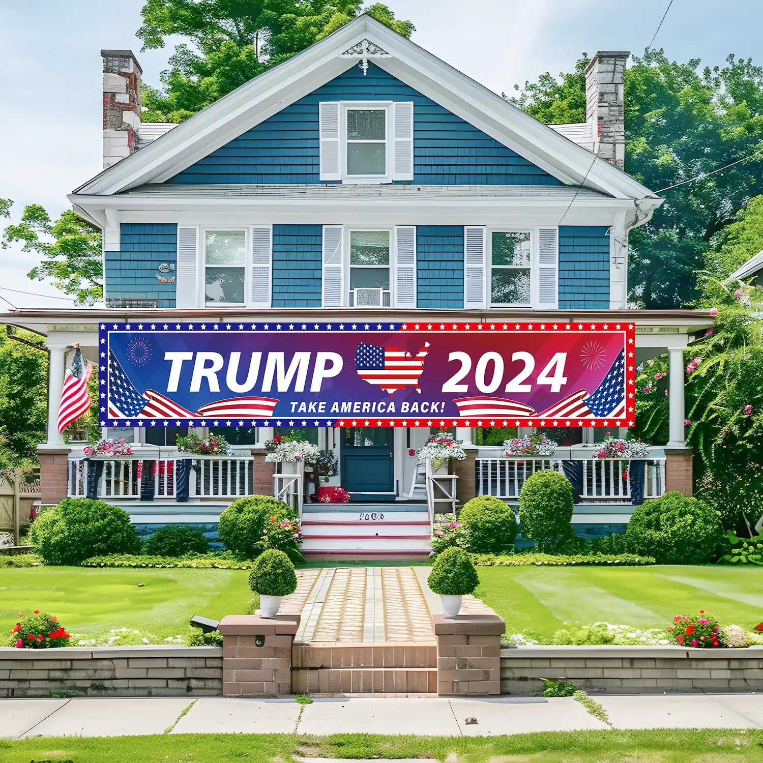 Trump Banners Outdoor Large,118'' x 19.6'' Trump 2024 Banner/Donald Trump Take America Back Banner/Trump Yard Signs Banner, for Yard Garden Trump Decorations & Trump 2024 Sign for Photo Backdrop