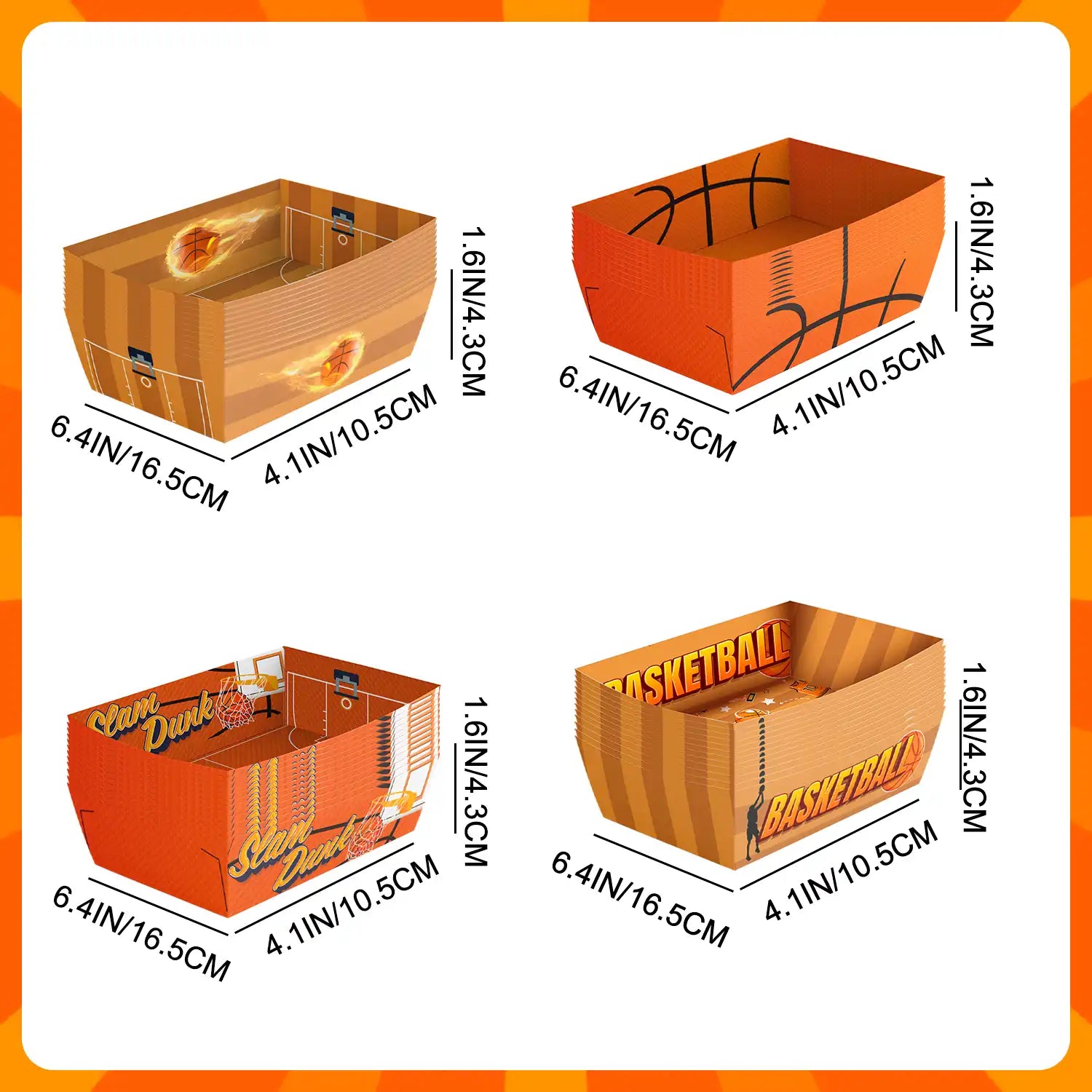 Basketball Party Decorations, 36pcs Basketball Serving Trays Basketball Popcorn Tray Basketball Food Trays for Basketball Birthday Party Decorations, Basketball Snack Trays for Basketball Decor