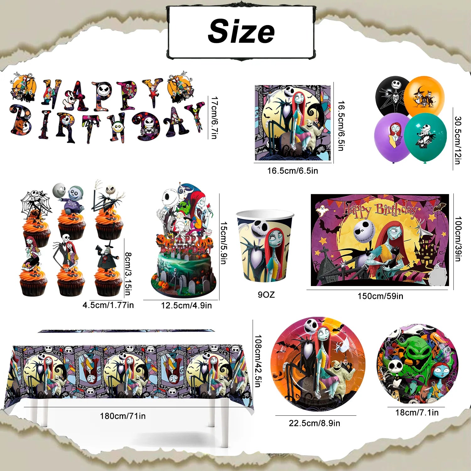 68 Pcs The Nightmare Before Christmas Birthday Party Decorations and Tableware - The Nightmare Before Christmas Plates Tablecloth Napkins and Balloons Banners Backdrop etc. for Christmas Party Supplies