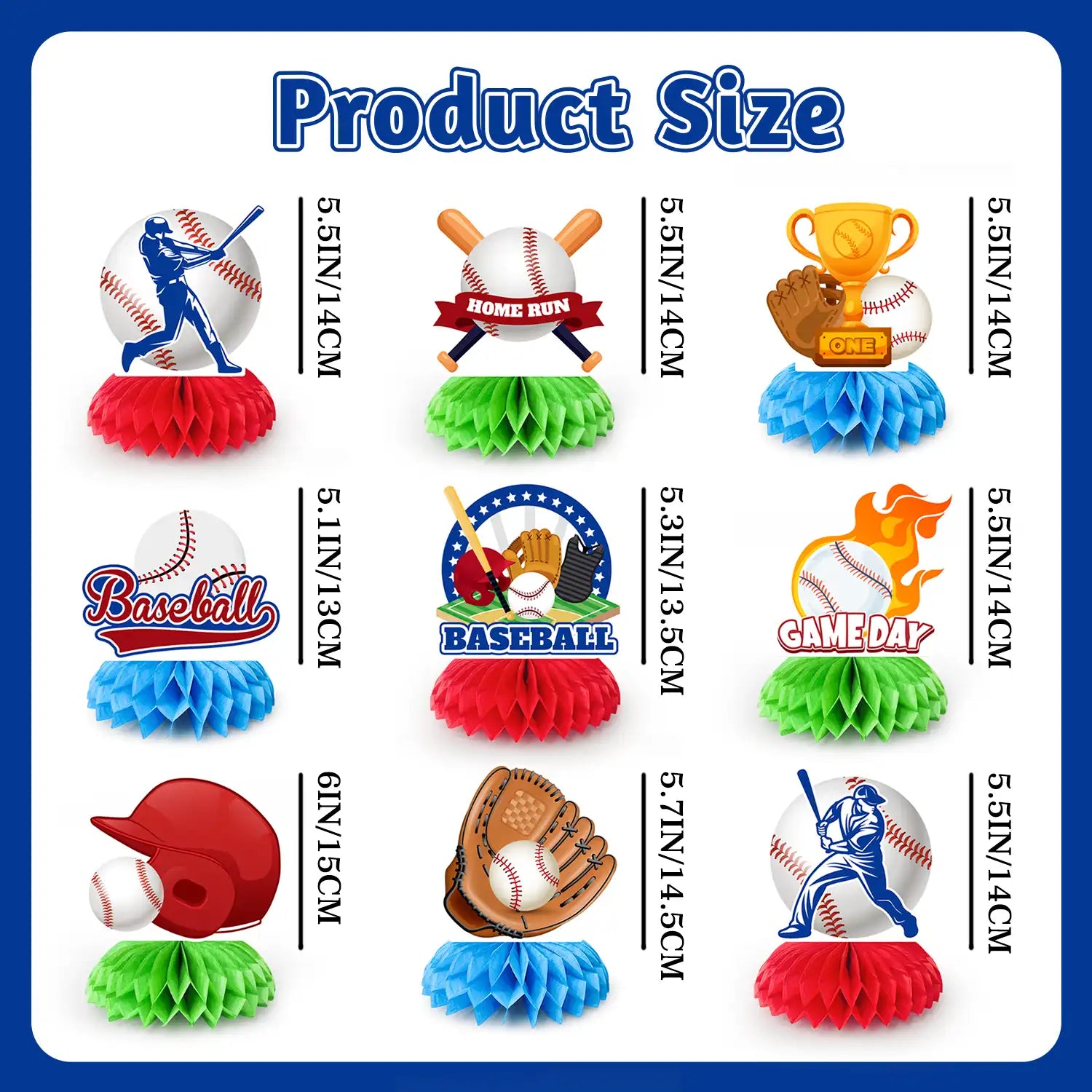 Baseball Centerpieces for Tables, 9pcs Baseball Themed Party Centerpieces/Baseball Birthday Party Centerpieces/Baseball Party Centerpieces for Tables, Baseball Party Centerpiece Decorations for Kids