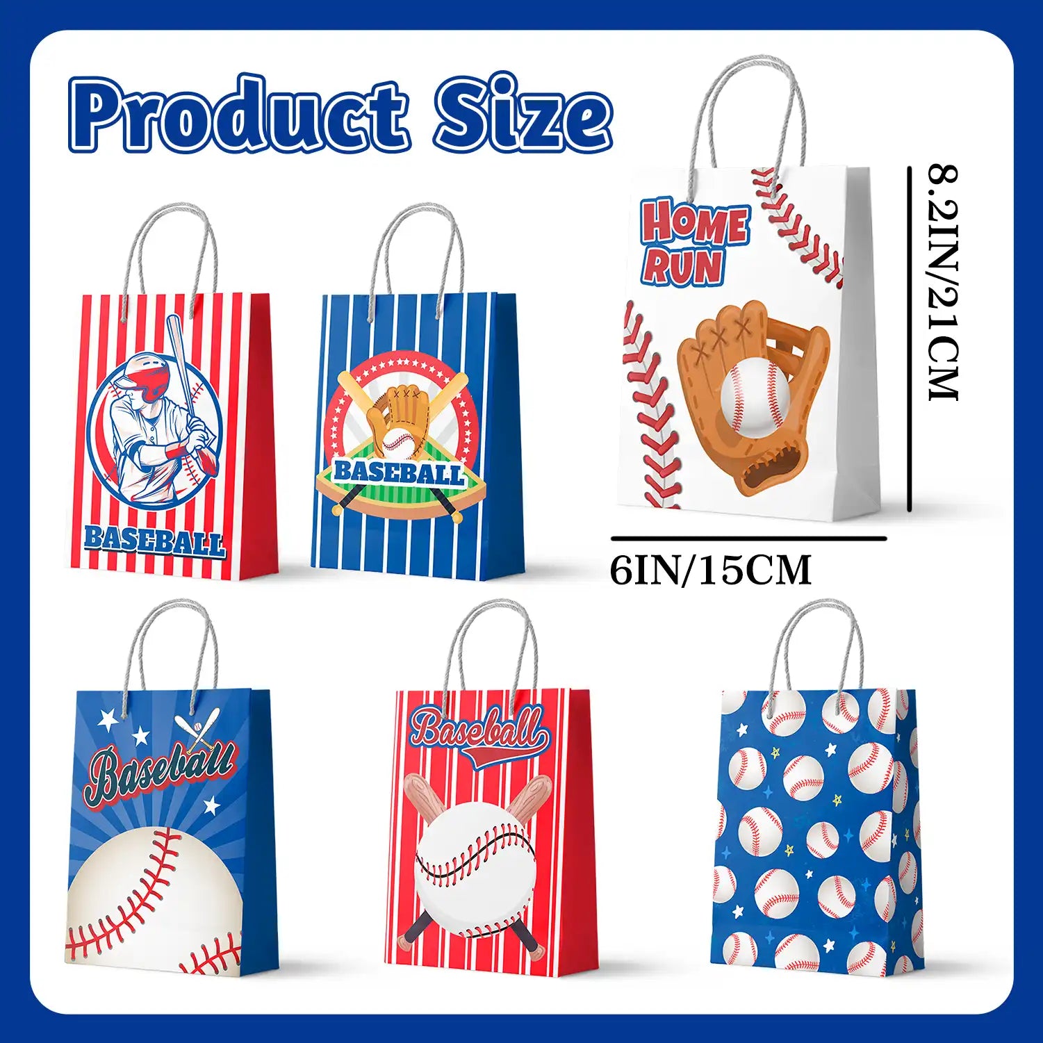 Baseball Gift Bags, 24pcs Baseball Party Favor Bags Baseball Goodie Bags Baseball Treat Bags Baseball Candy Bags, Baseball Party Candy Bags for Kids Baseball Birthday Decorations Supplies